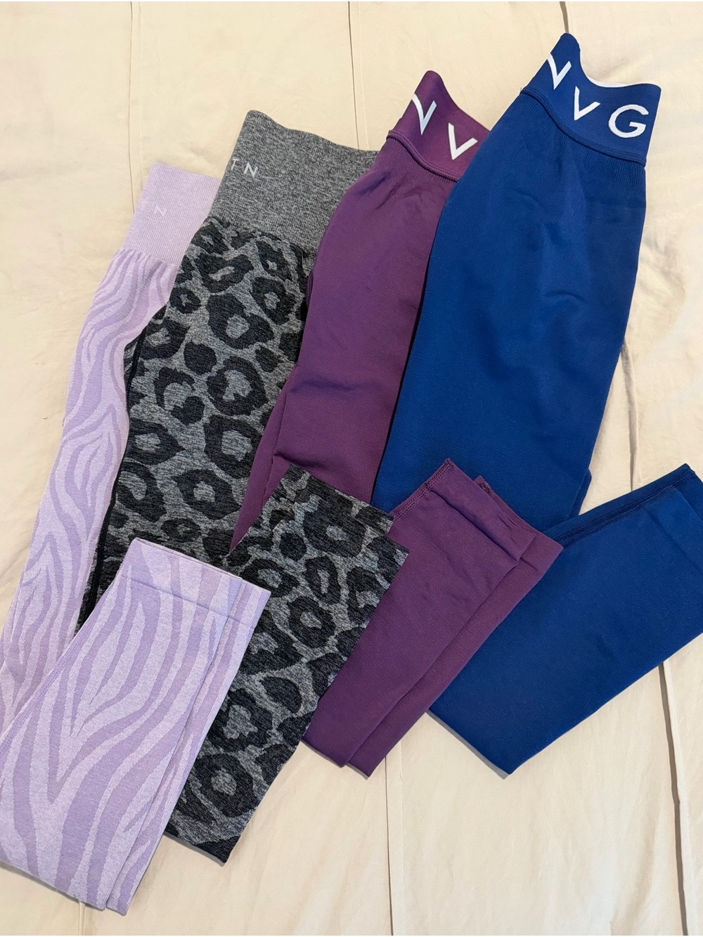 NVGTN (Navigation) Women’s Leggings Set of 4- Blue, Purple, Gray, Lavender, XS